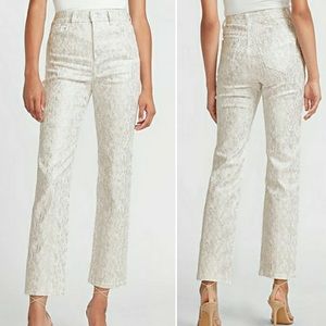 Super High Waisted Metallic Snakeskin Print Pant